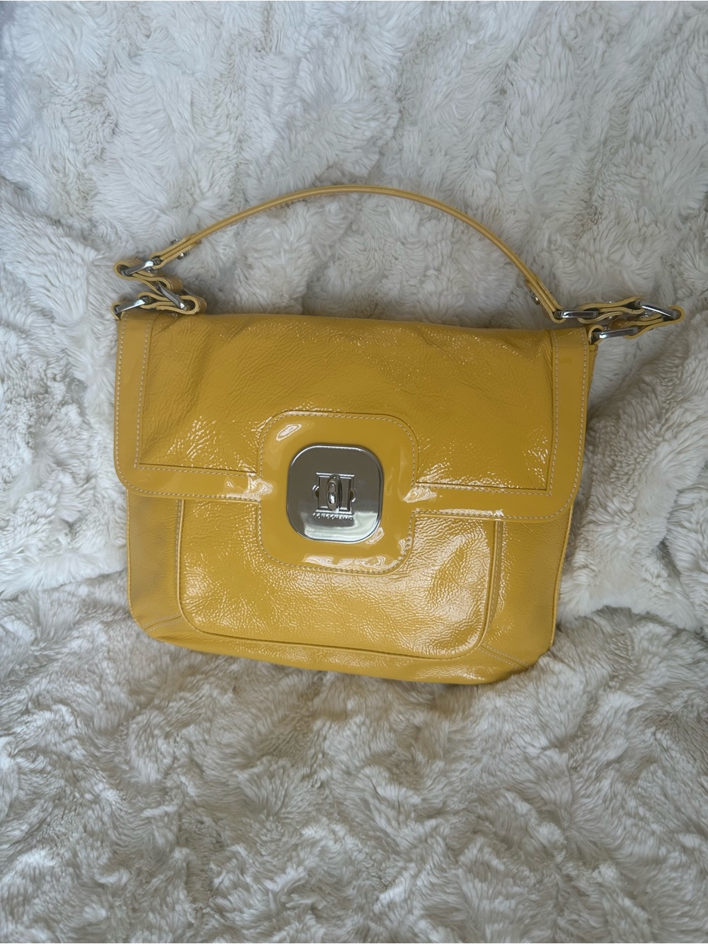 Longchamp Yellow Patent Leather Top-Handle Women’s Bag